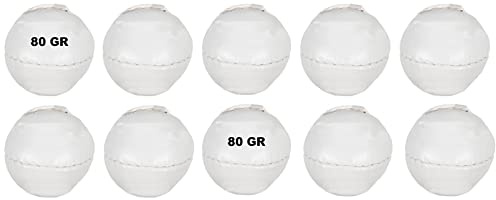 lisaro Wurfball 10er Set aus Leder 80g weiß. oder 80g rot Wurf Ball – Schlagball ideal für Bundesjugendspiele für Schulen, Vereine und Wettkämpfe, Wurfübungen, Trainingswurfball, Wurftechnik