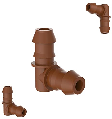 Kirchhoff | 3 x Winkel | Fitting für Tröpfchenbewässerung | Steckverbindung für Drip-Bewässerung | Made in EU | Garten-Bewässerungssystem