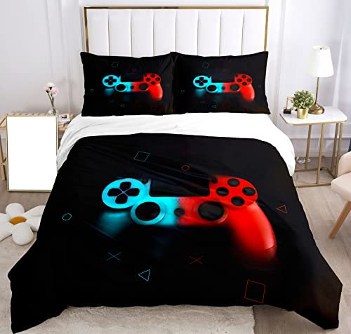 SHUAIG Bettwäsche-Sets Kinder Gamepad,Bettwäsche Set Jungen Gamepad Bettwäsche Satz 3D Effekt Gamepad Druck Microfaser Bettbezug und Kissenbezug 50x75cm. (Retro-Gamepad, 200x200cm)