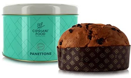 Cipriani Traditioneller Handwerklicher Panettone, Ohne Kandierte Früchte, in Italien Gebacken, in Blechdose, 1 Kg
