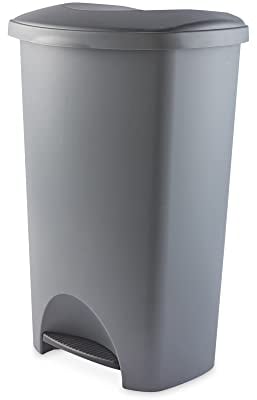 STAR SUPPLIES 50 Litre Soft Closing Metallic Grey Or Black Home Kitchen Office Airtight Pedal Bin (Metallic Grey)