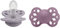 BIBS Infinity Symmetrischer Schnuller Zweierpackung, bisphenol-A frei, Symmetrischer Silikonsauger, Symmetrischer Nippel. Silikon, 0-6 Monate (2er Pack), Fossil Grey/Mauve