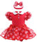 Lito Angels Deguisement Robe Minnie Mouse avec Bandeau pour Bebe Filles Taille 18-24 mois, Rouge