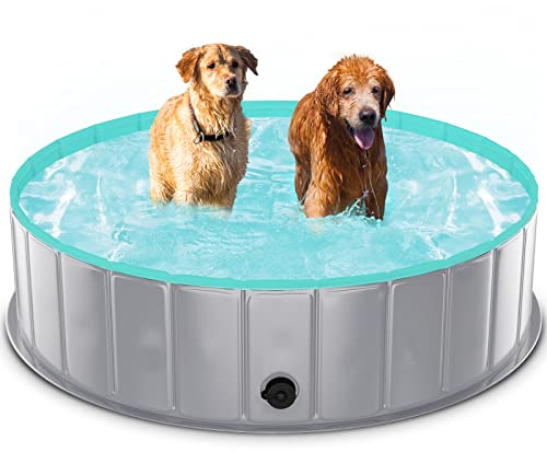 TENXSNUG Piscina para Perros Plegable - Antideslizante Bañera para Mascotas, Portátil Bañera para Niños Natación Piscina para Mascotas Perros, 120x30 cm