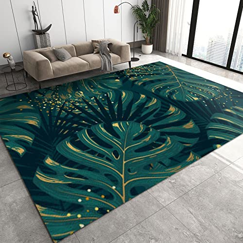 SANSJI Grüne Tropische Regenwaldblätter Teppiche, Einfach Zart Frisch Pflegeleicht Teppiche - für Terrasse Garten, Küche, Bad Oder 180 x 280 cm