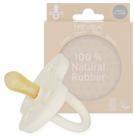 Natürlicher Gummischnuller, symmetrisch, für Neugeborene ab 0 Monaten, Einzel-Packung - Milchweiß