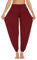 PINSPARK Yogahose Damen Lang Haremshose Sport Yoga Hose Curvy Jogginghose Oversize Pluderhosen Freizeithose Elegant Sporthosen Rot L