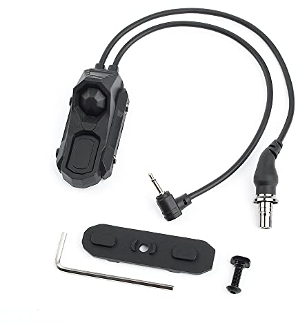 SBGJMY Double Port SF et commutateur de prise 2.5 MM Interrupteur de torche,M300 M600 et PEQ DBAL Series Lampe de poche double presseur pour Mlok Keymod 20mm Picatinny Rail (Noir)