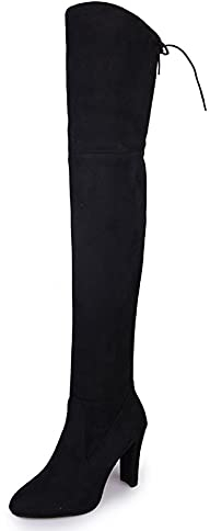 Stivali da Donna sopra al Ginocchio Casual Elegante Invernali con Tacco Coscia Stivali Alti in Pelle Primavera Stivali Alti Donna Bianchi Tacchi Alti Inverno Boots