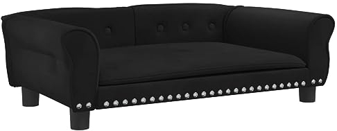vidaXL Hundebett, Hundekissen mit weicher Polsterung, Hundesofa Hundecouch für kleine Hunde Haustiere, Haustierbett Katzenbett, Schwarz Samt