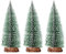 Kemengsuer 3Pcs Mini Christmas Trees - Small Bottle Brush Snow Frosted Sisal With Wood Base - Tabletop Miniature Pine for Crafts, Xmas Table Decor (20cm)