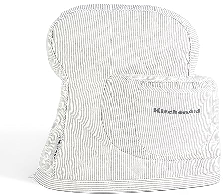 KITCHENAID Abdeckung für Standmixer mit Aufbewahrungstasche, gesteppt, 100 % Baumwolle, 36,6 x 45,7 x 25,4 cm, Inlettstreifen, Anthrazit