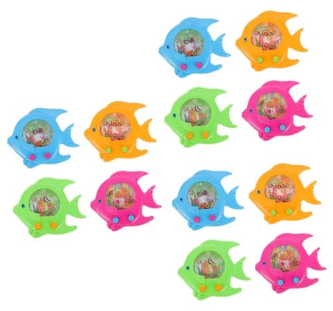 ibasenice 12 STK Wasserflugzeug Wasserringtische Spielzeug Altmodisches Spielzeug Fish Ring Toss Wasserspiele Wasserring Werfen Tragbare Wasserspiele Finger Angeln Reisen Plastik Nostalgie