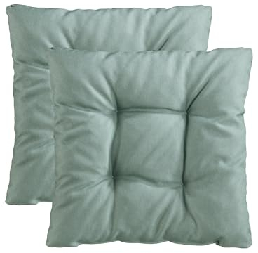Traumnacht Stuhlkissen Cozy 2er Set, Bequeme Sitzkissen für Gartenstuhl, Küche oder Esszimmer, Indoor u. Outdoor, 38 x 38 x 6 cm, türkis