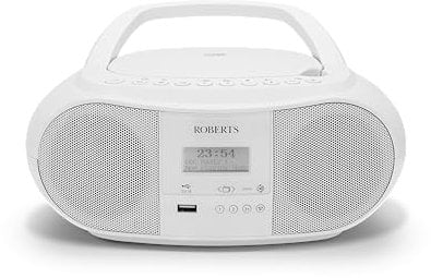 Roberts ZOOMBOX4 FM/DAB/DAB+ CD Boombox with Bluetooth, White