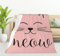 HGOD DESIGNS Niedliche Katzendecke für Damen, leicht, weiches Fleece-Flanell, Überwurfdecke, Katze, Lächeln, Miau, Sofa, Couch, Wohnzimmer, 100 x 130 cm