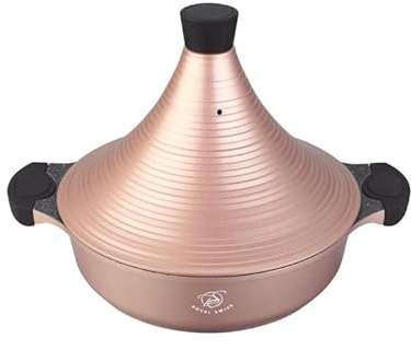 Royal Swiss Tajine de Cuisson 32cm en Aluminium Convient pour Induction Couleur Rose Gold (Rose, 32)