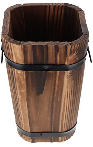 Milisten Maceta Jardineras De Madera Jardineras& Jardineras y Jardinera De Cubo De Madera Whisky Cuadrado Macetero De Madera Jardineras para Plantas De Interior Barricado Caja