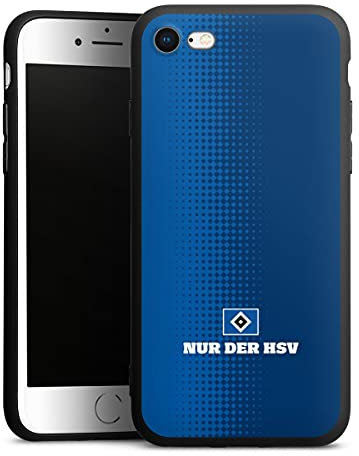 Premium Silikon Hülle kompatibel mit Apple iPhone SE (2022) Handyhülle schwarz Case HSV Hamburger SV Offizielles Lizenzprodukt