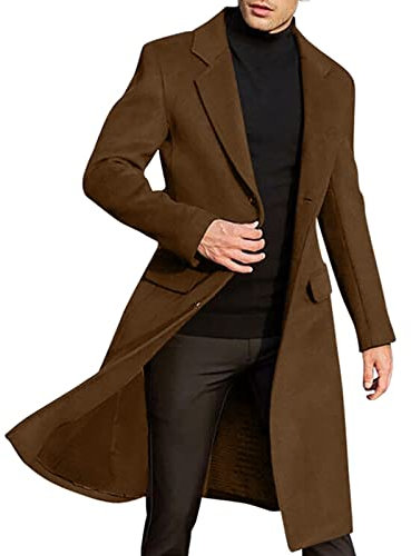 WKAYsIV Coats and Jackets Men Plus Size Winter Coat Lapel Long Sleeve Padded Leather Jacket Vintage Thicken Coat Sheepskin Jacket Mens Short Duster Coat Brown