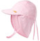 FURTALK Cotton Baby Toddler Sun Hat UPF 50+ UV Protection Kids Unisex Girls & Boys Summer Cap with Adjustable Chin Strap Neck Flap, Pink, 6-24 Months