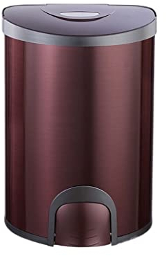 Papelera de Baño TRACCIÓN Táctil eléctrica de acero inoxidable con detección de acero inoxidable inteligente for la cocina de la sala de estar de la oficina y el dorado / púrpura 15 l Papelera de Coci