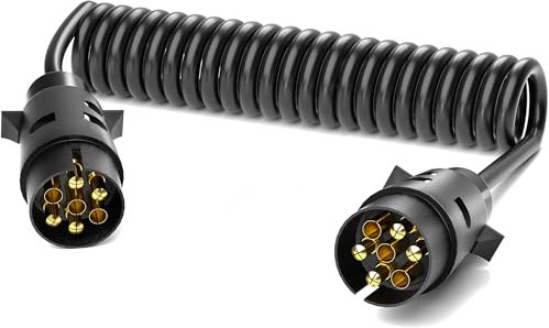 XoiesLAuto 3M Extension Lead Cable-7 Core Trailer Cable Male & Male Plug Adaptor,7Pin Trailer Extension Cable For Caravan Motorhome Campervan Trailer RV