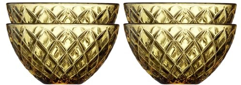 Lyngby Glas Sorrento Schale, Schüssel, 12 cm, 4 Stck., Amber