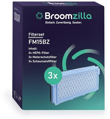 Broomzilla 3 Stück Hepa Filter Staubsauger für Miele Compact C1 & C2, Complete C2 & C3, mit 3 Motorschutzfilter, 3 Schaumstofffilter, für S4000, S5000, S6000 & S8000