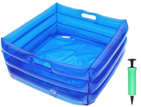 Inflatable Pool Foot Bath - Multifunctional Inflatable Foot Wash Basin | Portable Pool Foot Wash Basin | Collapsible Pool Foot Wash Tray | for Yard, Beach, Camping(Random Balloon Pump)