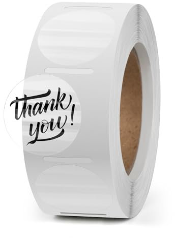 YIKIADA Transparente Runde Thermoetiketten Vinyl 25 mm Selbstklebend Rolle Adressaufkleber Wasserdicht Punkte Aufkleber für Logo Barcode Preis Versand 500 Stück