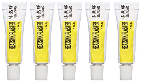 Grcfumo 5 Stück CPU-Wärmeleitpaste, isoliertes CPU-Wärmesilikonfett, Wärmeleitpaste für 3D-Drucker, 300 Grad hitzebeständig