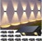 IIRARA wandleuchte solar außen solar wandleuchte aussen solarlampen Nach Oben und Unten Beleuchtet 4 LEDs IP67 Wasserdichte Solarleuchte für Garten Balkon Terrasse Treppen Warmweiß 12er