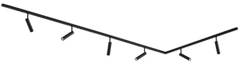 QAZQA - Modern Modernes Schienensystem Komplettset I Spotlight I Deckenspot I Deckenstrahler I Strahler mit 6 schwarzen Spot I Spotlight I Deckenspot I Deckenstrahler I Strahler I Lampe I Leuchten 1-p