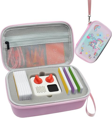 Case for Yoto Mini - Travel Carrying case for Yoto Mini 2024 Edition Kids Audio Music Player Children Speaker Plays Audiobook Cards Radio and Card Case Hold up to Yoto 50+ Cards - Pink (Case Only)
