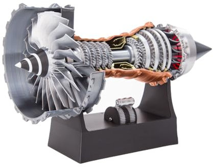 CreativeBlocker 3D Impreso Turbofan Engine Model Kit That Runs- DIY TR900 Functional Aircraft Engine Model for Adults, Cool Science Gadgets Experiment Kit, Engineering Gifts(Kit Version/150PCS)