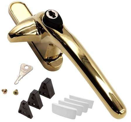 Universal Cockspur Window Handle Kit - Right, Polished Gold/White