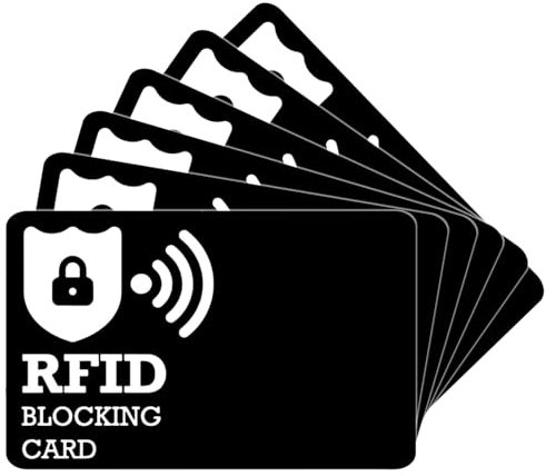 KEYRI 6 PCS Carta di Blocco RFID Ultra Sottile Nero Protezione per Carte di Credito Blocco Antifurto Protezione per Carte di Credito per Portafogli Carte-RFID Safecard per Uomini e Donne (Nero)