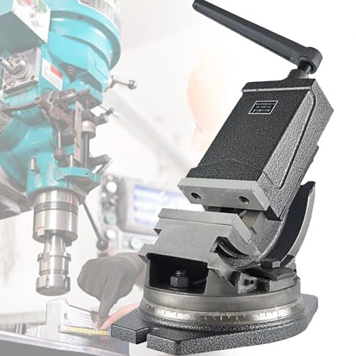 VNATWGOO Industrielle 12,7 cm Feststell-Schraubstock Mit 0–90° Neigungswinkel, 360°-Drehfuß Feststellwerkzeug FüR Die Metallbearbeitung, Zum FräSen Und Bohren,5inches