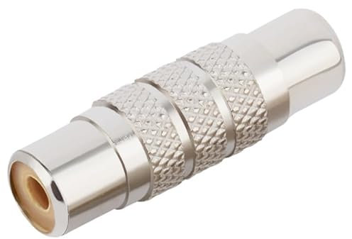 2 Piezas Adaptador RCA Hembra a Hembra, Acoplador RCA Adaptadores, Conector Audio Vídeo Estéreo Chapado para Altavoces, Reproductores MP3, Amplificadores, Consolas Televisores DVD VCD Mezcladores