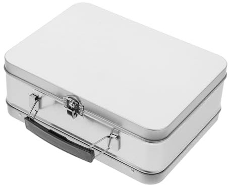 HEALLILY Lonchera de metal vintage con asa, espacioso recipiente de lata para almacenamiento de alimentos para oficina y uso diario, tapa de diseño a prueba de fugas para aperitivos y más