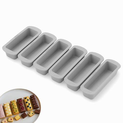 AKENZ - 6 Moules air fryer silicone platinum rectangulaires mini cakes individuel gateau pâtisserie compatible Ninja, Philips, Moulinex double compartiment