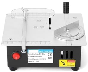 Mini Table Saw Electric Desktop Woodworking Bench Lathe Cutter Machine Household DIY Cutting Tool 7-Speed Adjustable for DIY Use(S-2 Standard)