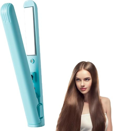2-in-1 Mini Curling Iron,2026 Upgraded Dual Purpose Curling & Flat Iron,USB Plug-in Small Curling Wand,Portable Curling Tongs Travel Size,Hair Claw Clip for Short and Long Hair
