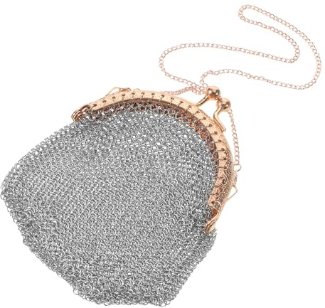 Didiseaon Porte-Monnaie Vintage en Maille Métallique de Style Victorien, Pochette à Fermoir Dorée 29x13,5x8,5 Cm, Paquet à Main Rétro pour Pièces de Monnaie et Cartes, Accessoire Photo
