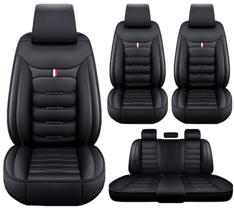 YHAFGK Autositzbezüge kompatibel mit BMW 1er F70 120 2024-2025 Serie sitzbezüge Auto Einfache Montage & Vier Jahreszeiten Nutzbar, Für Vordersitze und Rücksitze(Schwarz,Gilt für 1er F70 120)