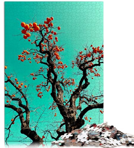 Puzzles 500 Pieces for Adults Jigsaw,Persimmon Tree, Orange Fruit, Autumn FruitsChallenging Puzzles,Puzzle Game for The Whole for Women,Gifts for Men