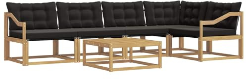 vidaXL Outdoor-Sofagarnitur 6 pcs Weiß und Schwarz 79 x 79 x 37 cm, Garten-Sofa, modernes Outdoor-Sofa, langlebige Terrasse, Chill-Lounge, stilvolle Komfort-Einheit zum Entspannen