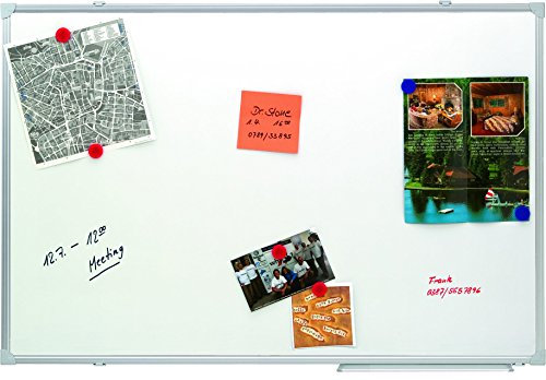 Franken SC2107 Schreibtafel (magnethaftend, Alurahmen mit Ablageleiste) 90 x 180 cm, lackiert weiß