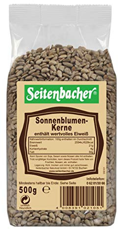 Seitenbacher Sonnenblumenkerne I unbehandelt I nativ I ohne Zusätze I geschält I (1 x 500 g)